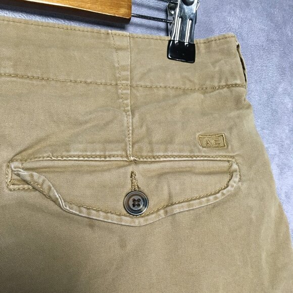 American Eagle Mens Shorts size 31 Brown Flat Front Flap Pockets Next Level Flex - Picture 5 of 12